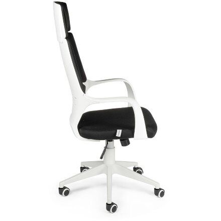 Кресло офисное / IQ / (white+black) белый пластик / черная ткань 