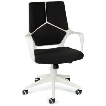 Кресло офисное / IQ / (white+black) белый пластик / черная ткань