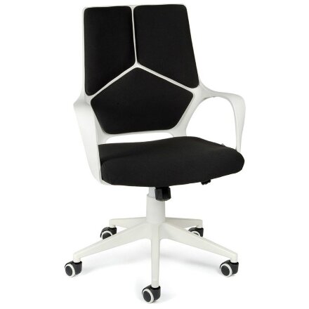 Кресло офисное / IQ / (white+black) белый пластик / черная ткань 