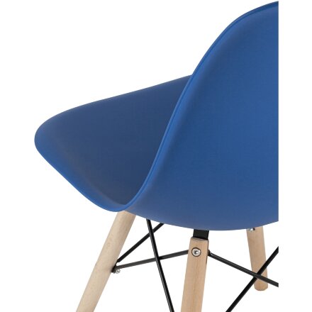 Стул Eames Style DSW синий (разборный каркас) 