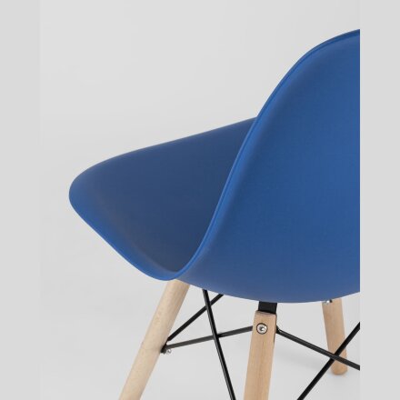 Стул Eames Style DSW синий (разборный каркас) 