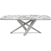 Стол VICENZA 220 BULGARI WHITE, керамика / белый, ®DISAUR