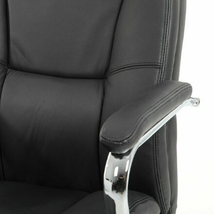 Кресло офисное BRABIX PREMIUM &quot;Phaeton EX-502&quot;, натуральная кожа, хром, черное, 530882 Хром