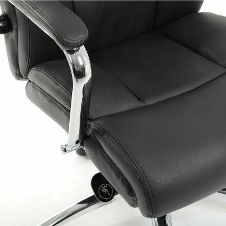 Кресло офисное BRABIX PREMIUM &quot;Phaeton EX-502&quot;, натуральная кожа, хром, черное, 530882 Хром