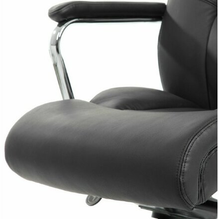 Кресло офисное BRABIX PREMIUM &quot;Phaeton EX-502&quot;, натуральная кожа, хром, черное, 530882 Хром