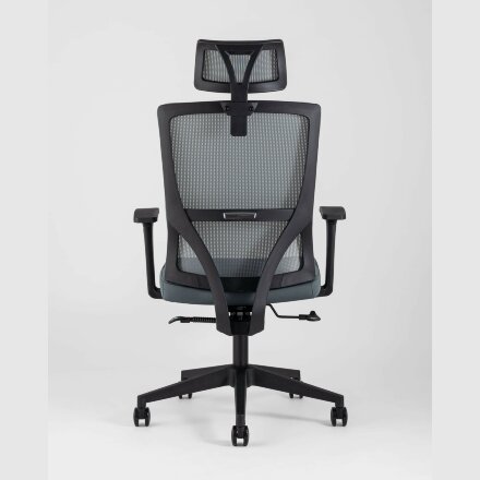 Компьютерное кресло Stool Group для руководителя TopChairs Local офисное серое обивка сетка ткань крестовина пластик 