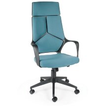 Кресло офисное / IQ / (black plastic blue) черный пластик / голубая ткань