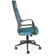 Кресло офисное / IQ / (black plastic blue) черный пластик / голубая ткань