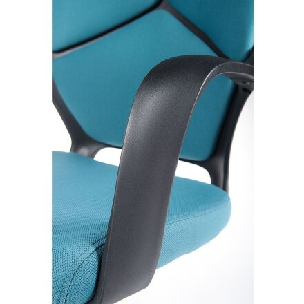 Кресло офисное / IQ / (black plastic blue) черный пластик / голубая ткань 