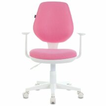 Кресло BRABIX &quot;Fancy MG-201W&quot;, с подлокотниками, пластик белый, розовое, 532409, MG-201W_532409