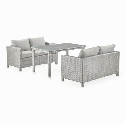 Обеденный комплект плетеной мебели с диванами T256C/S59C-W85 Latte 