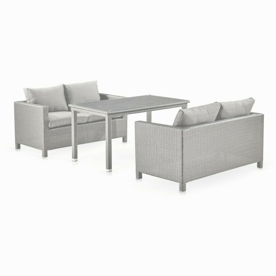 Обеденный комплект плетеной мебели с диванами T256C/S59C-W85 Latte Обеденный комплект плетеной мебели с диванами T256C/S59C-W85 Latte