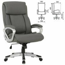 Кресло офисное BRABIX PREMIUM &quot;Level EX-527&quot;, пружинный блок, рециклированная кожа, серое, 531937