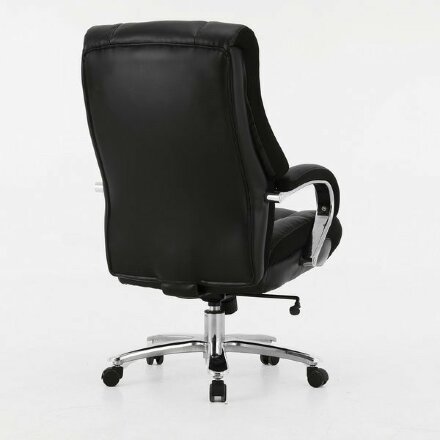Кресло офисное BRABIX PREMIUM &quot;Bomer HD-007&quot;, НАГРУЗКА до 250 кг, рециклированная кожа, хром, черное, 531939 Черный