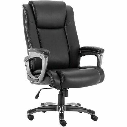 Кресло офисное BRABIX PREMIUM &quot;Solid HD-005&quot;, НАГРУЗКА до 180 кг, рециклированная кожа, черное, 531941 Черный