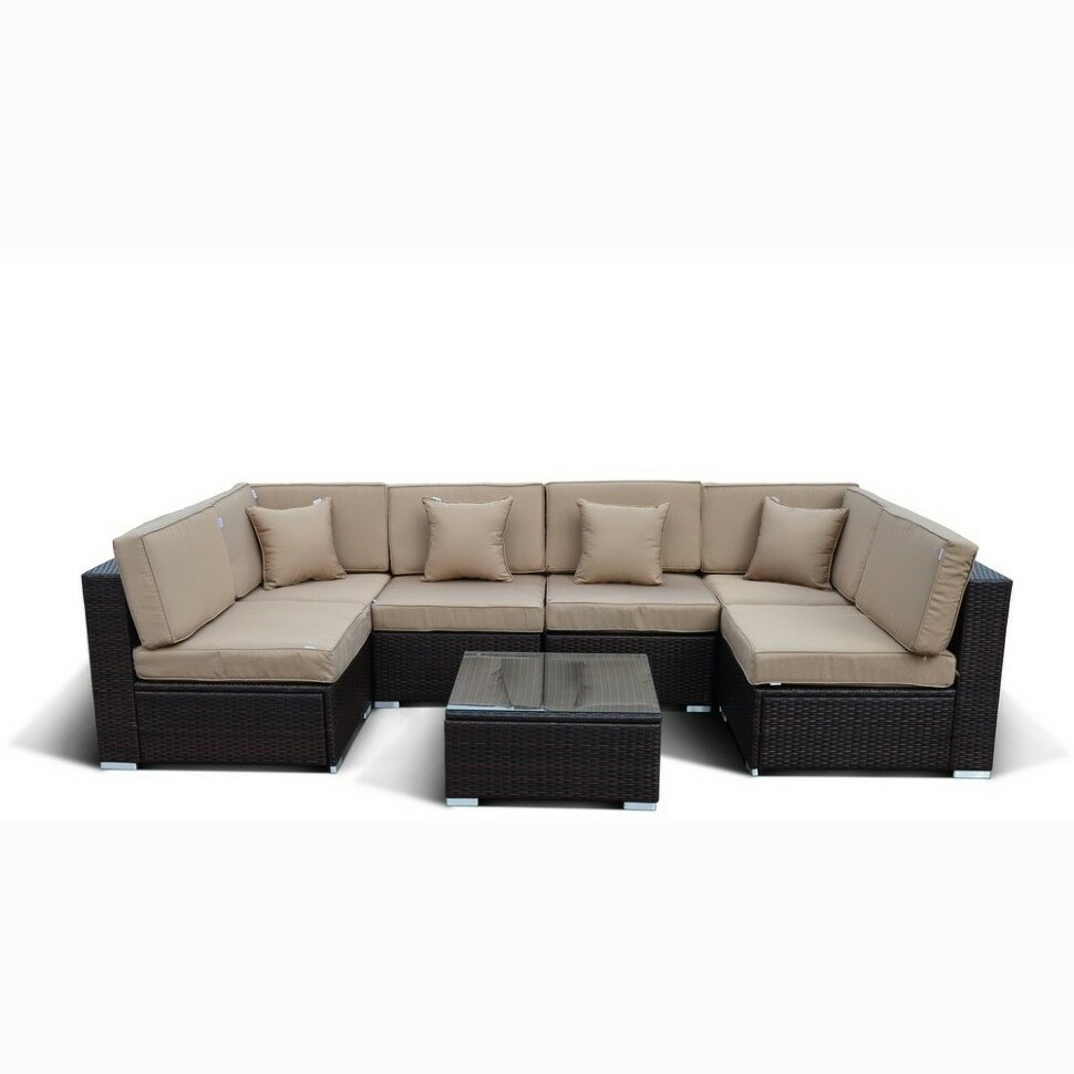 Плетеный модульный комплект YR822D Brown/Beige Плетеный модульный комплект YR822D Brown/Beige