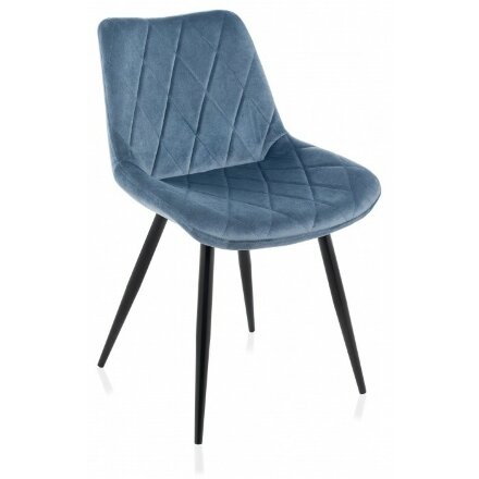 Стул на металлокаркасе Fox black / grye-blue 