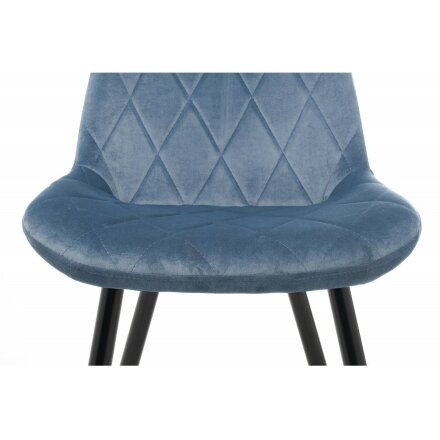 Стул на металлокаркасе Fox black / grye-blue 