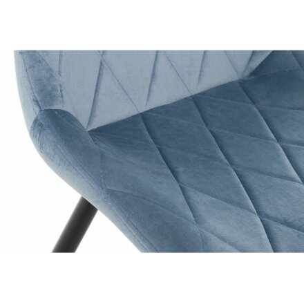 Стул на металлокаркасе Fox black / grye-blue 