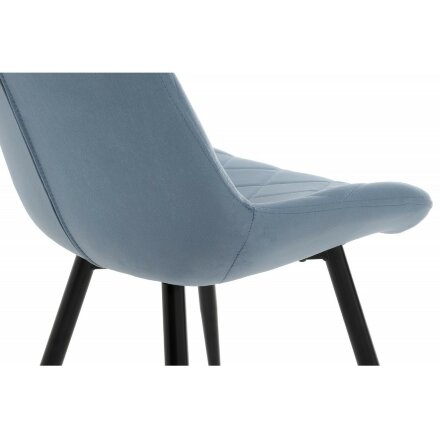 Стул на металлокаркасе Fox black / grye-blue 