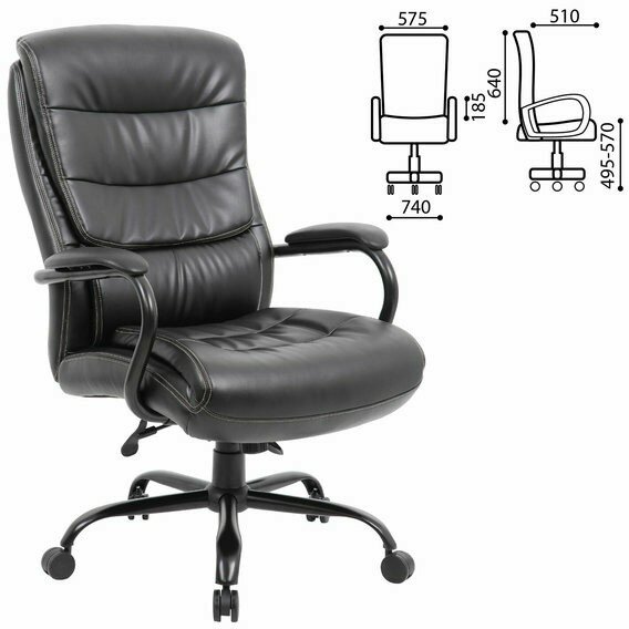 Кресло офисное BRABIX PREMIUM "Heavy Duty HD-004", НАГРУЗКА до 200 кг, экокожа, черное, 531942 Черный Кресло офисное BRABIX PREMIUM "Heavy Duty HD-004", НАГРУЗКА до 200 кг, экокожа, черное, 531942 Черный
