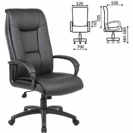 Кресло офисное BRABIX PREMIUM &quot;Work EX-513&quot;, экокожа, черное, 531943 Черный