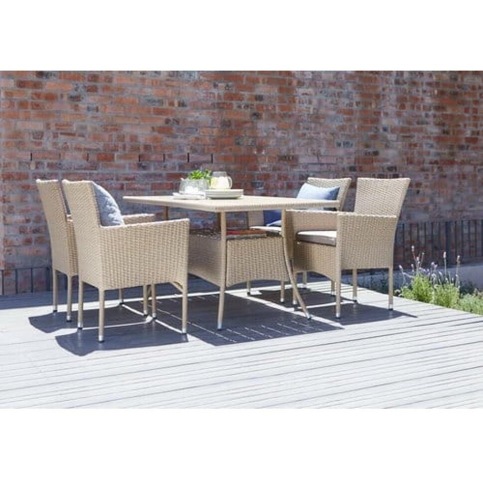 Комплект мебели из иск. ротанга AM-196B/T196 Brown 4Pcs (4+1) Комплект мебели из иск. ротанга AM-196B/T196 Brown 4Pcs (4+1)