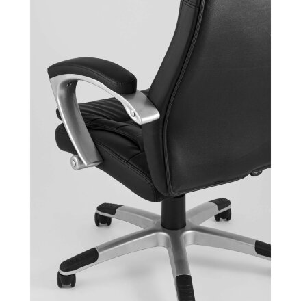 Компьютерное кресло Stool Group TopChairs Control офисное черное обивка экокожа, механизм качания Top Gun 