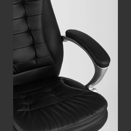 Компьютерное кресло Stool Group TopChairs Control офисное черное обивка экокожа, механизм качания Top Gun 