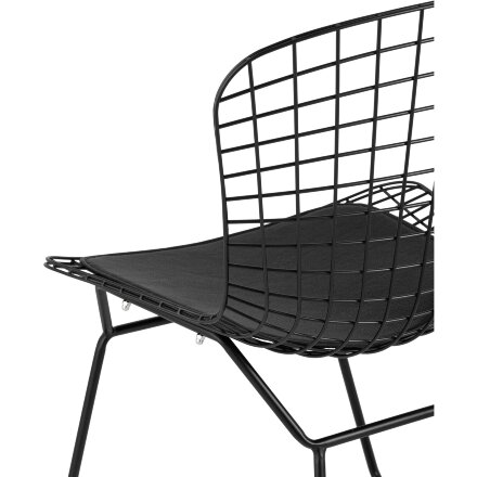 Стул обеденный Bertoia черный с черной подушкой 2 шт 