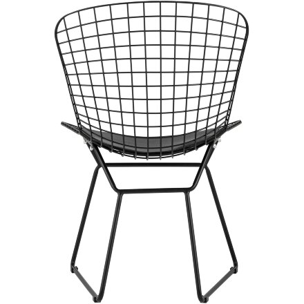 Стул обеденный Bertoia черный с черной подушкой 2 шт 