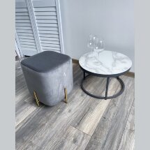 Пуф для гостиной ARES BLUVEL-14 GREY / GOLD М-City
