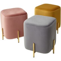 Пуф для гостиной ARES BLUVEL-14 GREY / GOLD М-City
