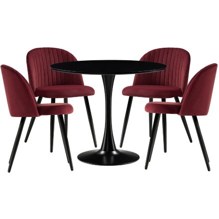 Обеденная группа Аринай wine red / black 