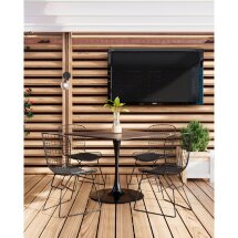 Стул обеденный Bertoia черный с черной подушкой 4 шт