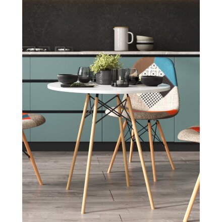 Стол круглый Eames DSW NEW D70 белый 
