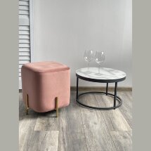 Пуф для гостиной ARES BLUVEL-52 PINK / GOLD М-City