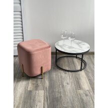 Пуф для гостиной ARES BLUVEL-52 PINK / GOLD М-City