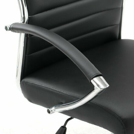 Кресло офисное BRABIX &quot;Style EX-528&quot;, экокожа, хром, черное, 531947 Черный