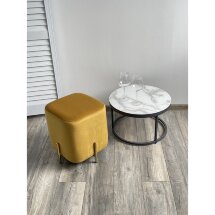 Пуф для гостиной ARES BLUVEL-68 YELLOW / GOLD М-City