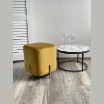 Пуф для гостиной ARES BLUVEL-68 YELLOW / GOLD М-City