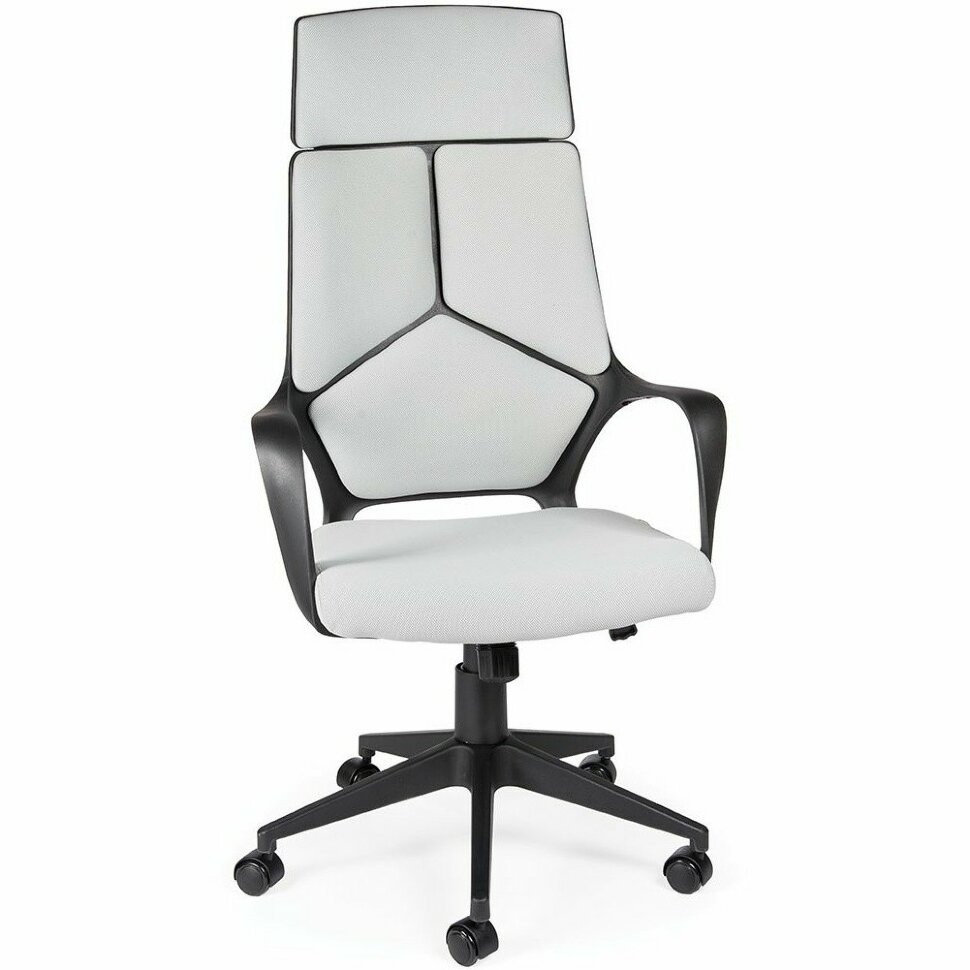 Кресло офисное / IQ / (black+grey) черный пластик / светло серая ткань Кресло офисное / IQ / (black+grey) черный пластик / светло серая ткань