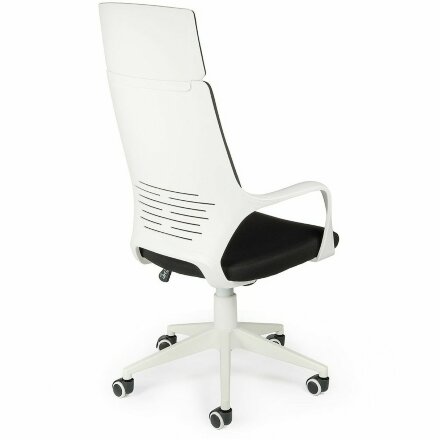 Кресло офисное / IQ / (white+black) белый пластик / черная ткань 