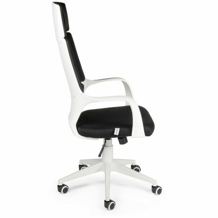 Кресло офисное / IQ / (white+black) белый пластик / черная ткань 