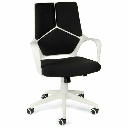 Кресло офисное / IQ / (white+black) белый пластик / черная ткань 