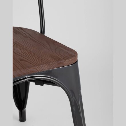 Стул TOLIX WOOD черный глянцевый 