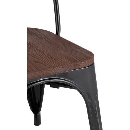Стул TOLIX WOOD черный глянцевый 