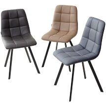 Стул CHILLI SQUARE HK017-11 темно-серый, PU/ черный каркас М-City
