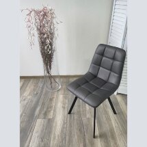 Стул CHILLI SQUARE HK017-11 темно-серый, PU/ черный каркас М-City