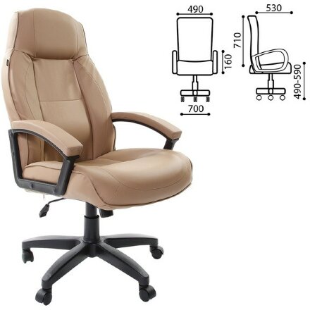 Кресло офисное BRABIX &quot;Formula EX-537&quot;, экокожа, песочное, 531390 Песочный